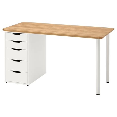 ANFALLARE / ALEX Desk - bamboo/white - IKEA