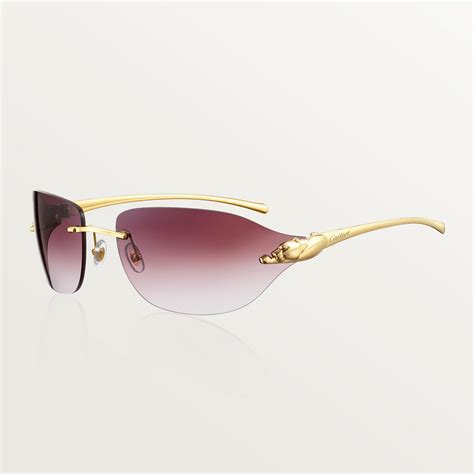 CRT8200694 - Panthère de Cartier sunglasses - Metal, smooth golden ...