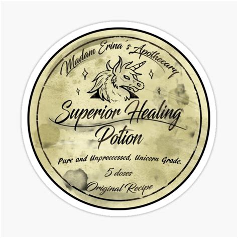 "Potion Bottle Label: Healing Potion" Sticker for Sale by KrypticDee | Redbubble