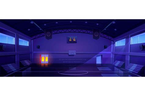 Basketball Court Interior at Night Graphic by myteamart · Creative Fabrica