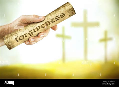 The message of forgiveness from the cross Stock Photo - Alamy