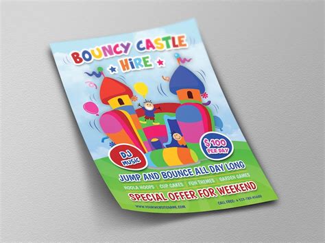 Printable Bouncy Castle Hire Flyer Template Poster Template Flyer ...