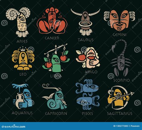 Monsters Signs Of The Zodiac. Icons For Horoscopes Vector Illustration | CartoonDealer.com ...