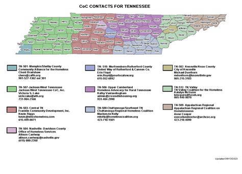 Tennessee Continua of Care Regions