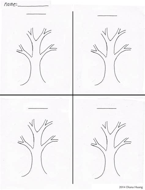 Four Seasons Tree Drawing template worksheet by Diana-Huang on DeviantArt