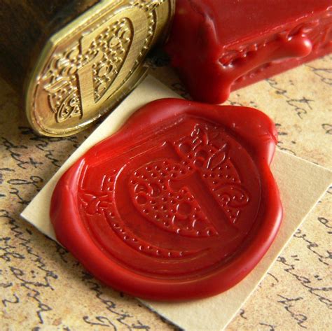 Art Nouveau Letter Wax Seal Stamp by IstanbulDesigns on Etsy