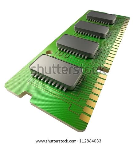 Computer Ram Memory Card 128gb Isolated On White Background 3d Render ...