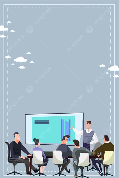 Vector Flat Business Meeting Poster Background Wallpaper Image For Free Download - Pngtree