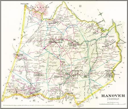 Map of Hanover 1887 | Whippany, NJ - Its History and Times