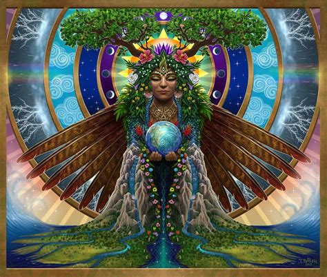 Gaia Painting - Gaia Sacred System by Cristina McAllister | Gaia goddess, Goddess art, Systems art