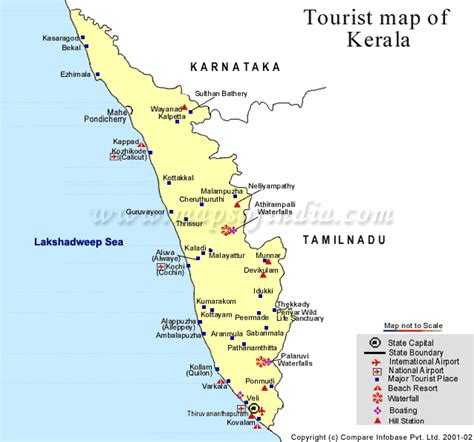 Map of Kerala, Tourist Map of Kerala, Travel Map of Kerala, Kerala Map ...