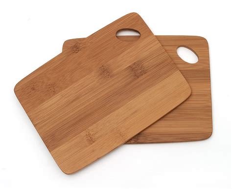 Bamboo Wood Thin Kitchen Cutting Boards with Oval Hole in Corner Set of ...