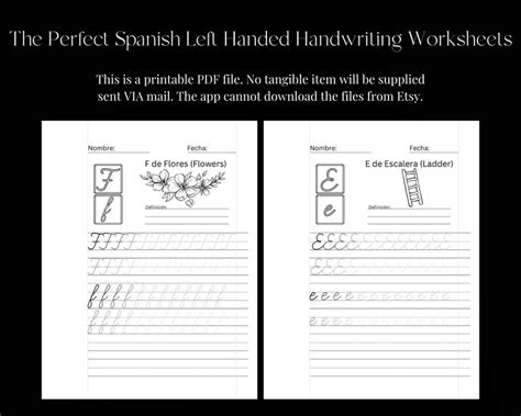 Spanish Cursive Handwriting Practice Worksheets Printable Neat ...