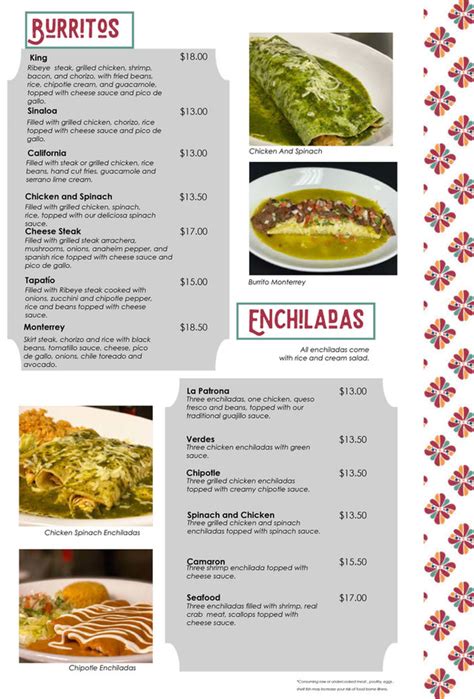 Menu | Don Chuy's Fresh Mex & Cantina