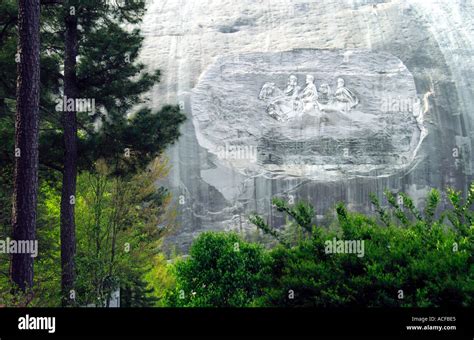 Stone Mountain Park with Confederate carving in Atlanta, Georgia, USA ...