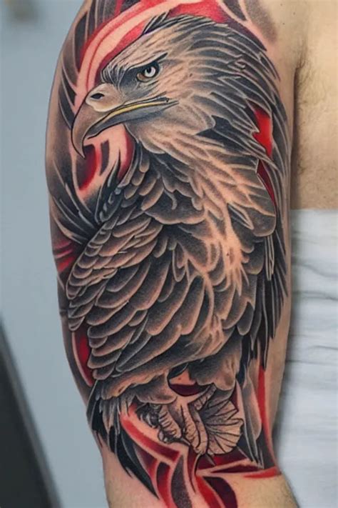 traditional American tattoo of an eagle with a fish in | Stable Diffusion