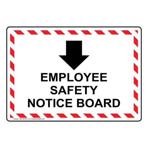 White Employee Safety Notice Board Sign - With Symbol