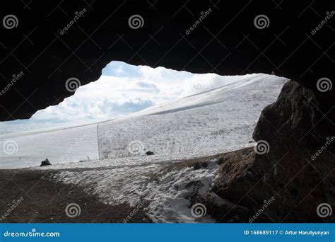 Beautiful Winter Landscape with a Cave Stock Image - Image of winter ...