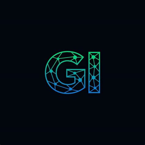 Abstract letter GI logo design with line dot connection for technology ...