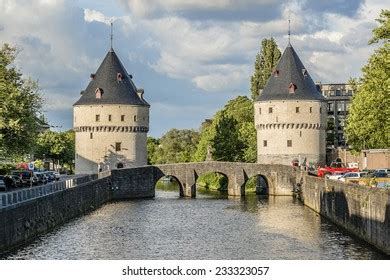 Broel Towers Broeltorens Monument Landmark Kortrijk Stock Photo ...