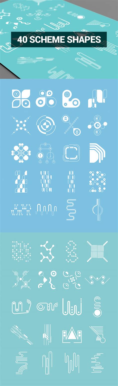 Vector Abstract Shapes - 40 Scheme Shapes » Vector, PSD Templates, Stock Images, After Effects ...