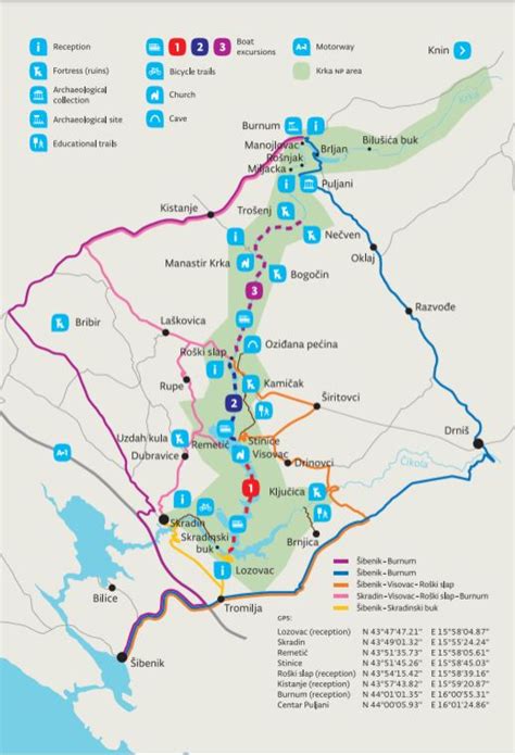 Map of Krka National Park - Facts & Information - Beautiful World ...