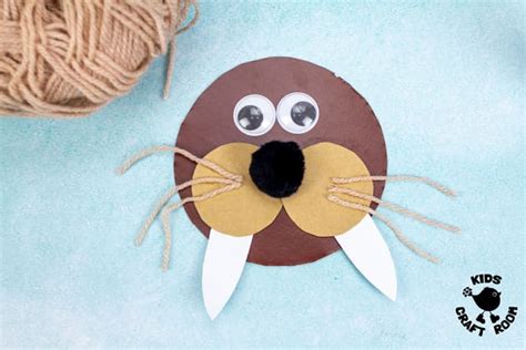 Laced Paper Plate Walrus Craft - Kids Craft Room