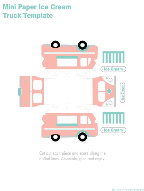 Make this cute ice cream truck with this FREE template! | Pop up card ...