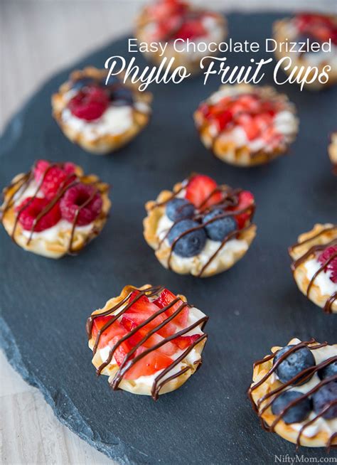 Easy Chocolate Drizzled Phyllo Fruit Cups – Nifty Mom