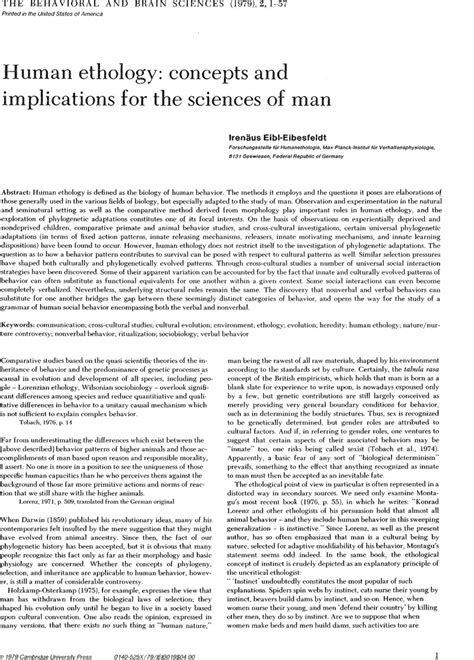 Human ethology: methods and limits | Behavioral and Brain Sciences ...