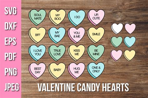 Valentines Day Candy Hearts Svg - Funny Conversation Hearts (1145160 ...