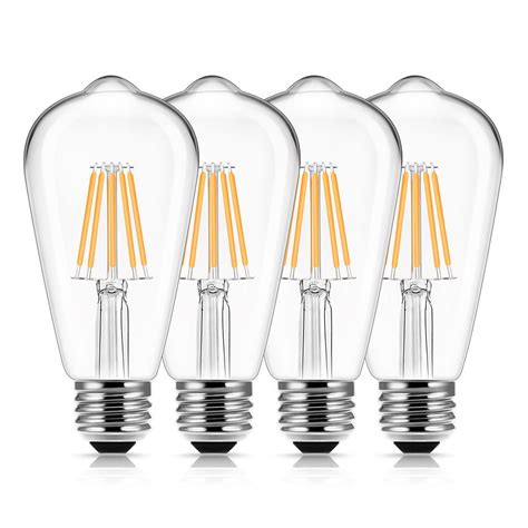 Vintage LED Edison Bulbs 60 Watt Equivalent 6W LED Filament Light Bulb 600 Lumen Soft White ...