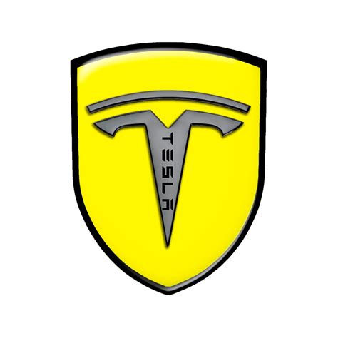 Tesla Shield Emblem Silicone Yellow Edition | Domed Emblems | Stickers | X-Sticker