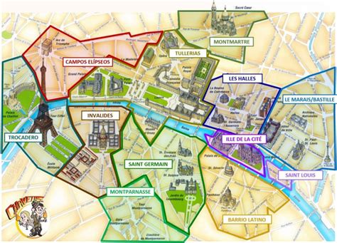 Mapa de París con planos en detalle para tu viaje | Mapa paris, Mapa turístico, París