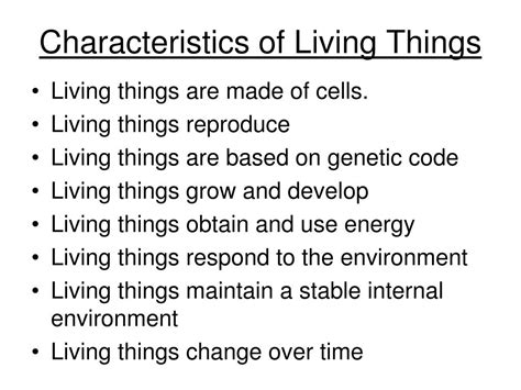 PPT - Characteristics of Living Things PowerPoint Presentation, free ...