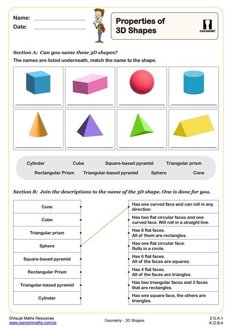 3d Shapes Worksheets, 3d Shapes