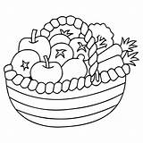 Coloriage de corbeille Fruits Pour Les Enfants Illustration  sketch template