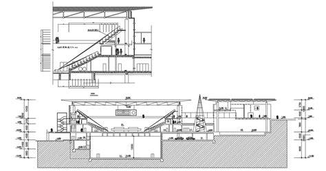 Auditorium Building Section CAD Drawing - Cadbull