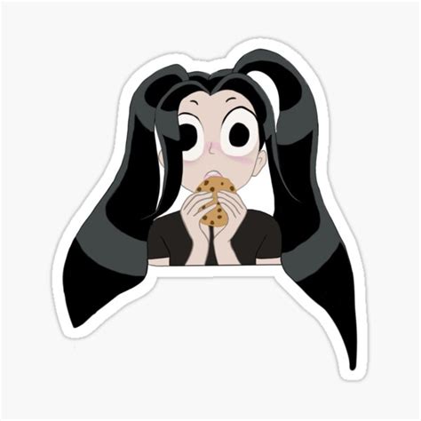 "Cute cartoon girl eating a cookie" Sticker for Sale by spoonsneeded ...