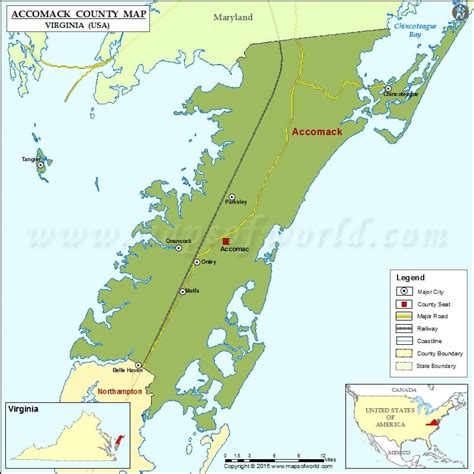 Accomack County Map, Virginia