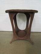 Round Wicker Lamp Table - Oberman Auctions
