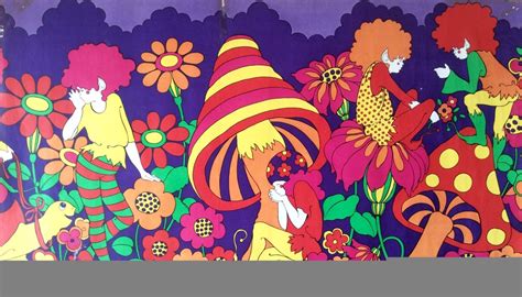 Original Sixties 1960s FLOWER POWER Wallpaper Poster Hippy