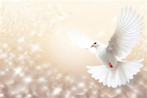 Premium AI Image | Tranquil Wings Beautiful White Dove Bird Wallpaper for Peaceful Days AI