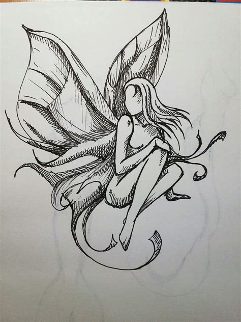 Pin by Ekaterina Gavrilevskaya on Sketch | Fairy drawings, Fairy tattoo ...