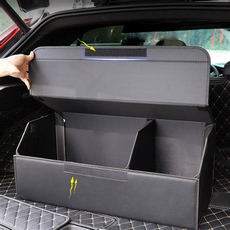 SOGA Leather Car Boot Collapsible Foldable Trunk Cargo Organizer ...