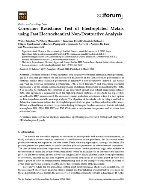 Corrosion Resistance Test of Electroplated Metals | PDF | Corrosion | Metals