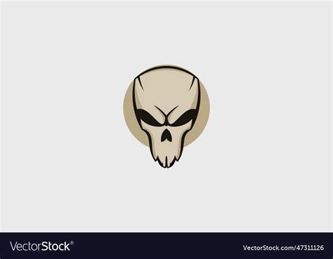 Evil skull mask head logo abstract template Vector Image