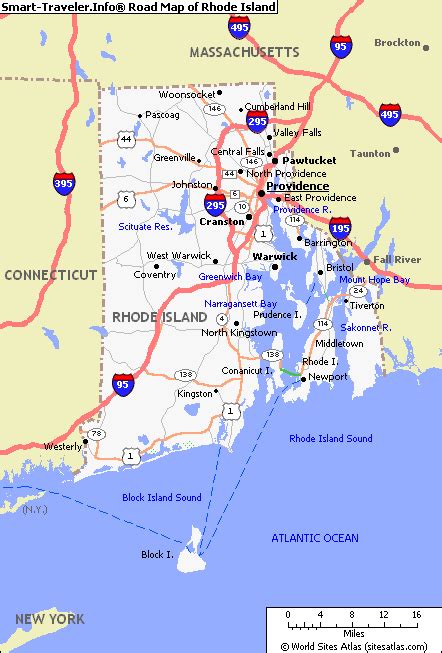 Map of Rhode Island USA