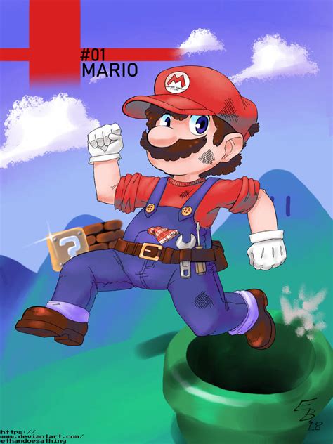 SSBU Art Series No. 01: Mario by EthanDoesaThing on DeviantArt