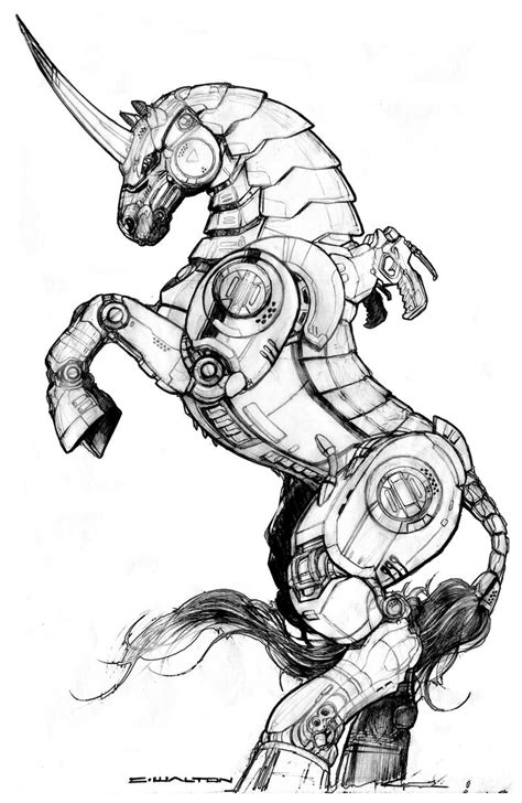 Black Market Robot Steed Unicorn by ChuckWalton on DeviantArt